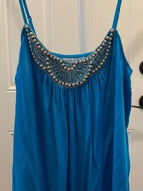 Candie's Turquoise Beaded Spaghetti-Strap Camisole
